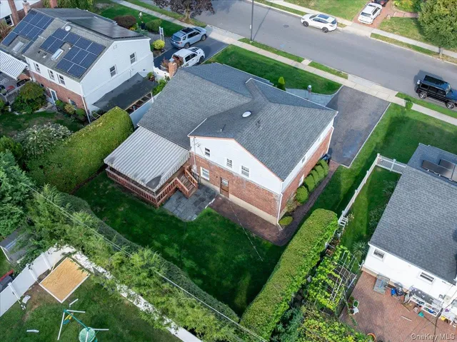an aerial view of a house