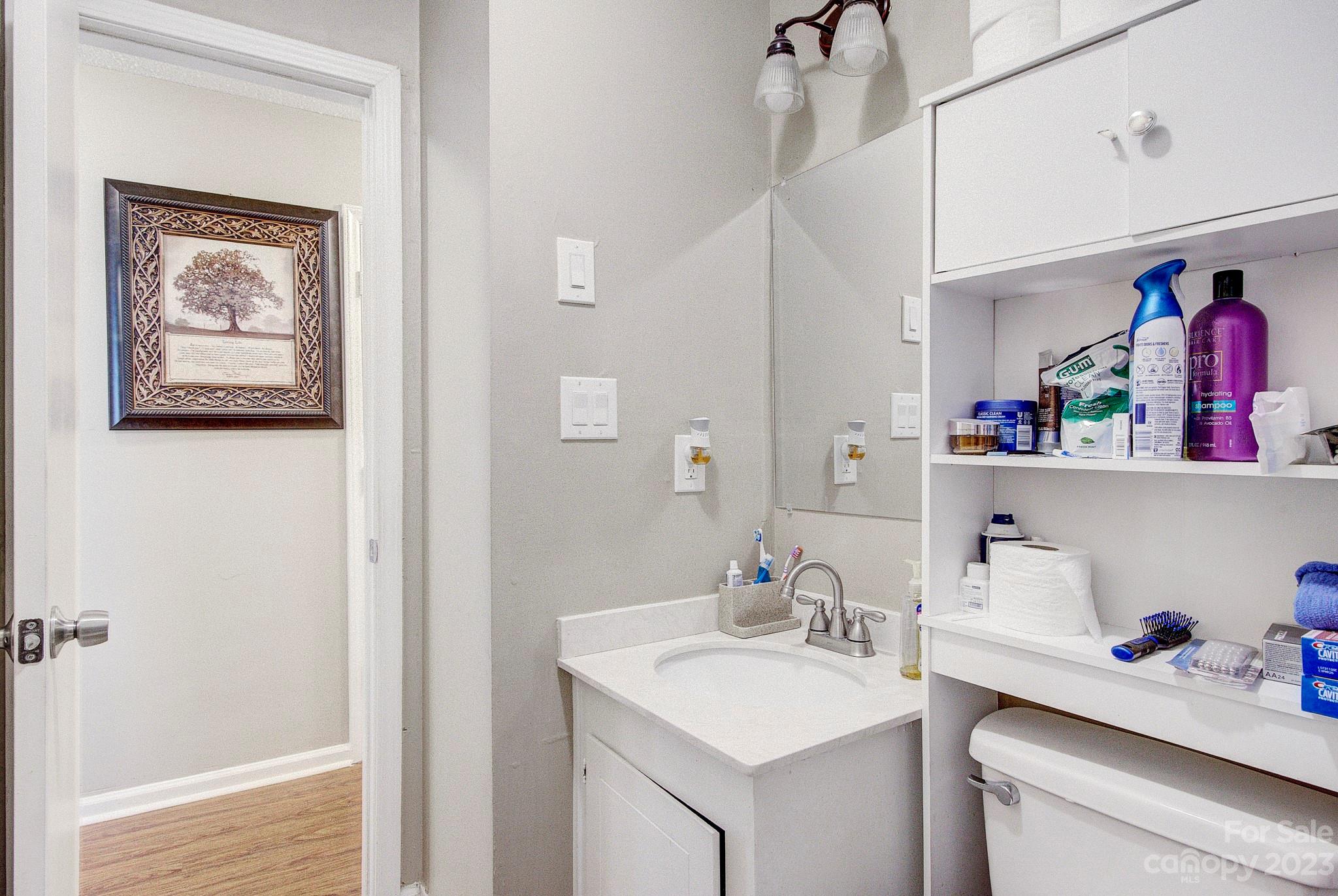 300 Newsome Road Salisbury, NC 28146 - Photo 13 of 27 a bathroom with a sink mirror and vanity