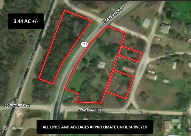 a view of a dry yard with trees