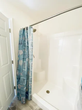 a bathroom with a shower