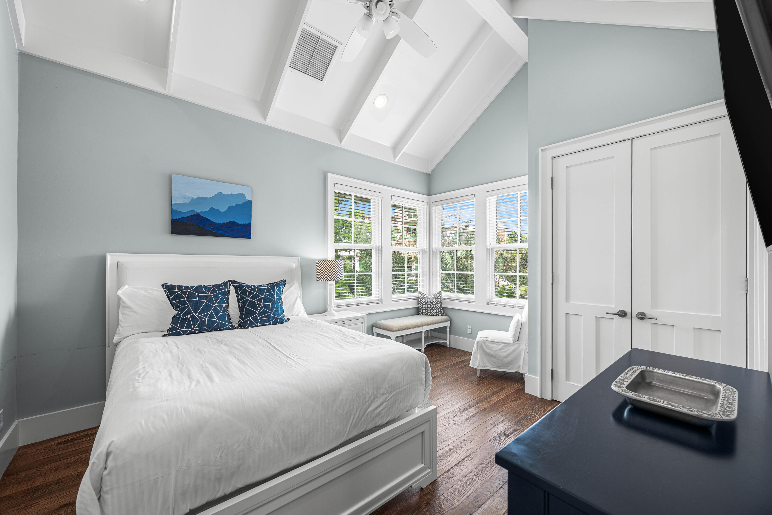 34 North Watch Tower Lane Inlet Beach, FL 32461 - Photo 44 of 90 a bedroom with a bed a couch and a window