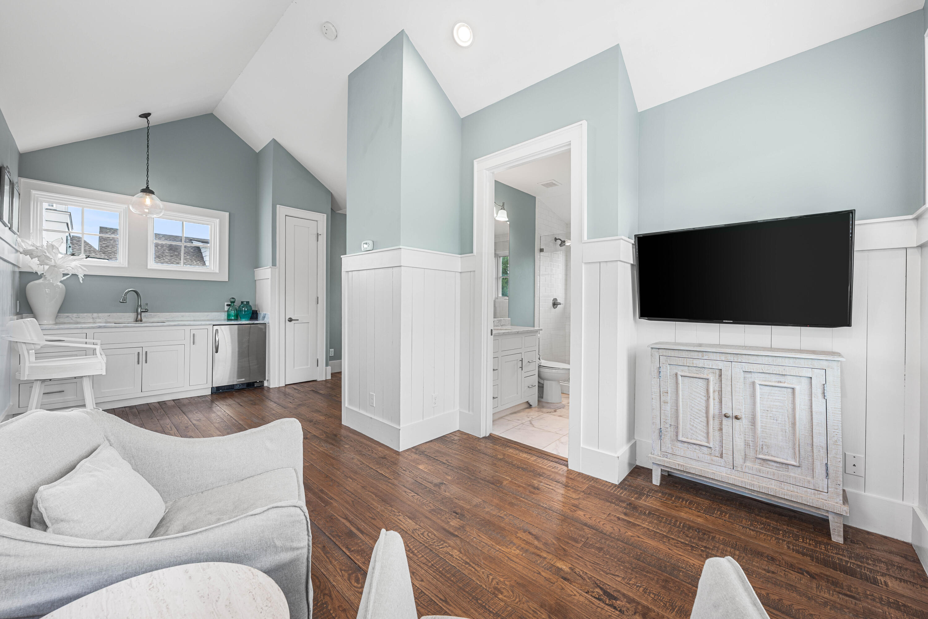 34 North Watch Tower Lane Inlet Beach, FL 32461 - Photo 59 of 90 a living room with furniture and a flat screen tv