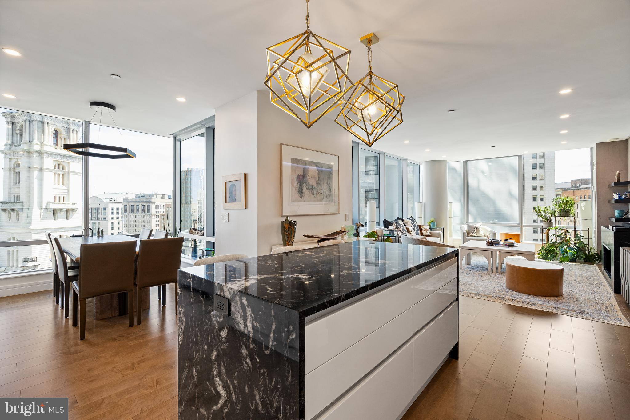 1414 South Penn Square, Unit 22B Philadelphia, PA 19102 - Photo 36 of 37 Kitchen with Open floor plan, City Hall Views