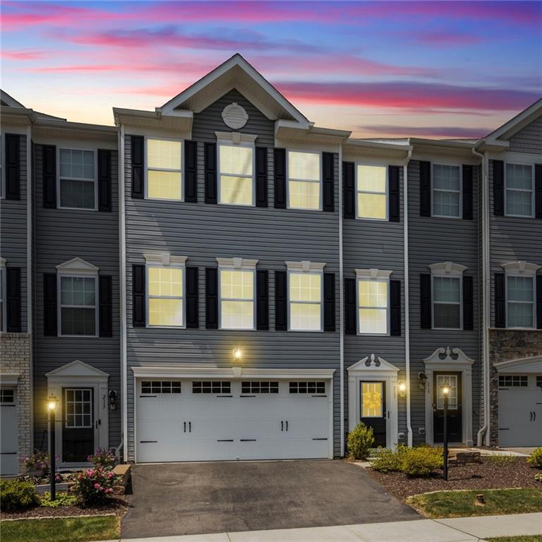 a front view of a building with street