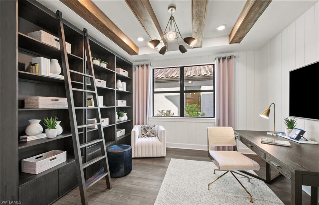 19061 Gentry Place Estero, FL 33928 - Photo 13 of 49 a view of a workspace with furniture and a window