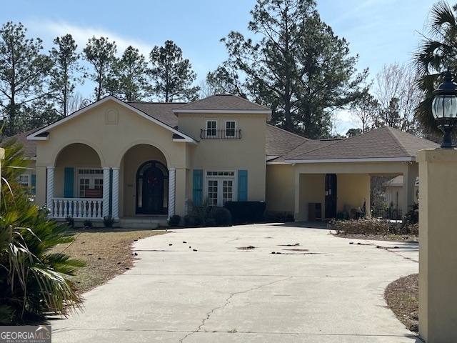 a front view of a house