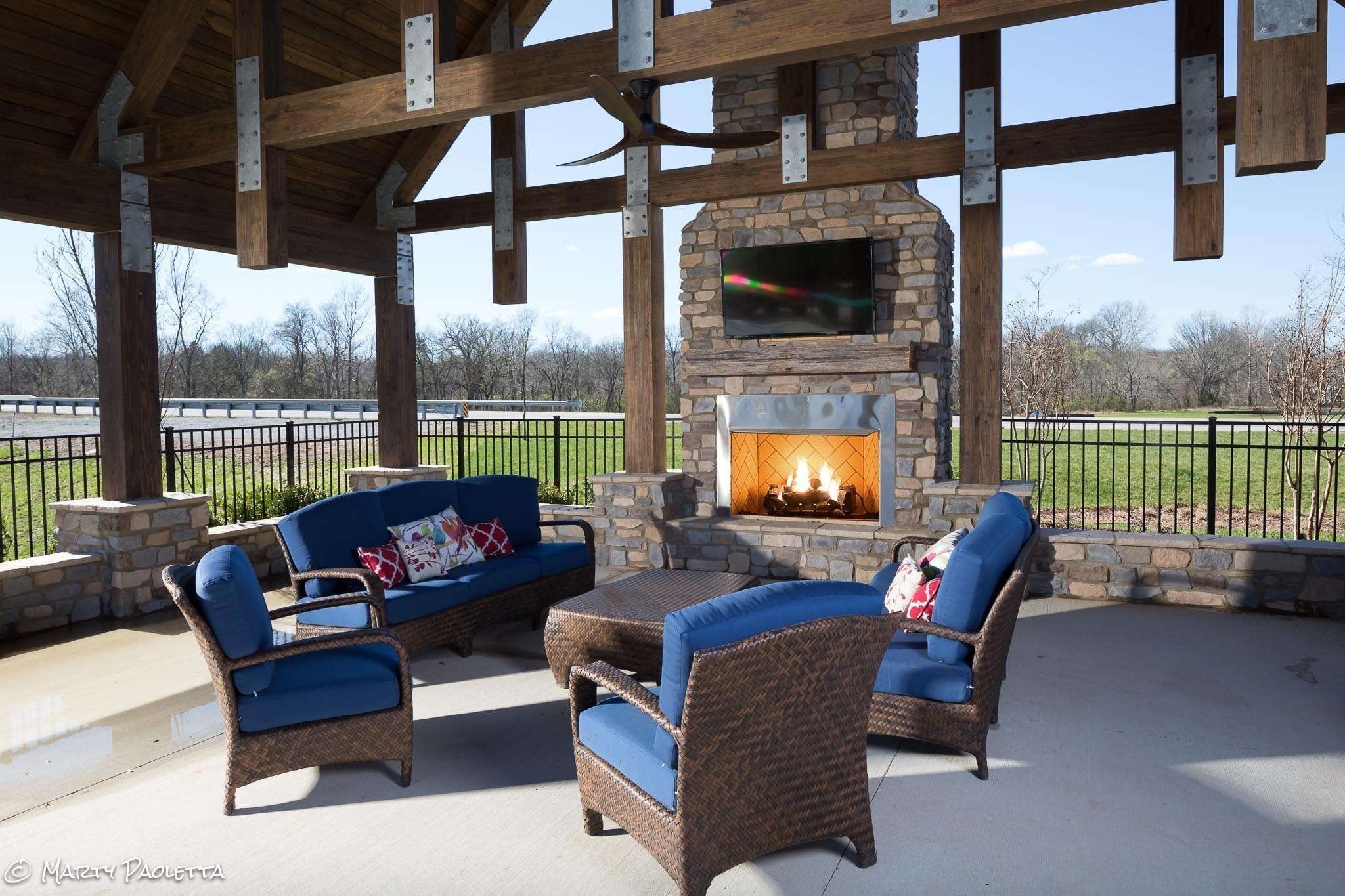 320 Huron Drive Thompson's Station, TN 37179 - Photo 7 of 16 a outdoor living space with furniture and a fireplace