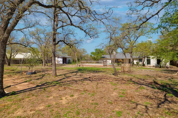 a view of a yard with a tree