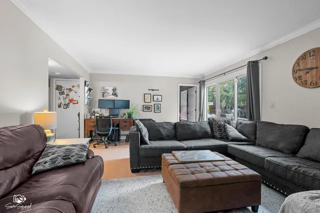 a living room with furniture and a couch
