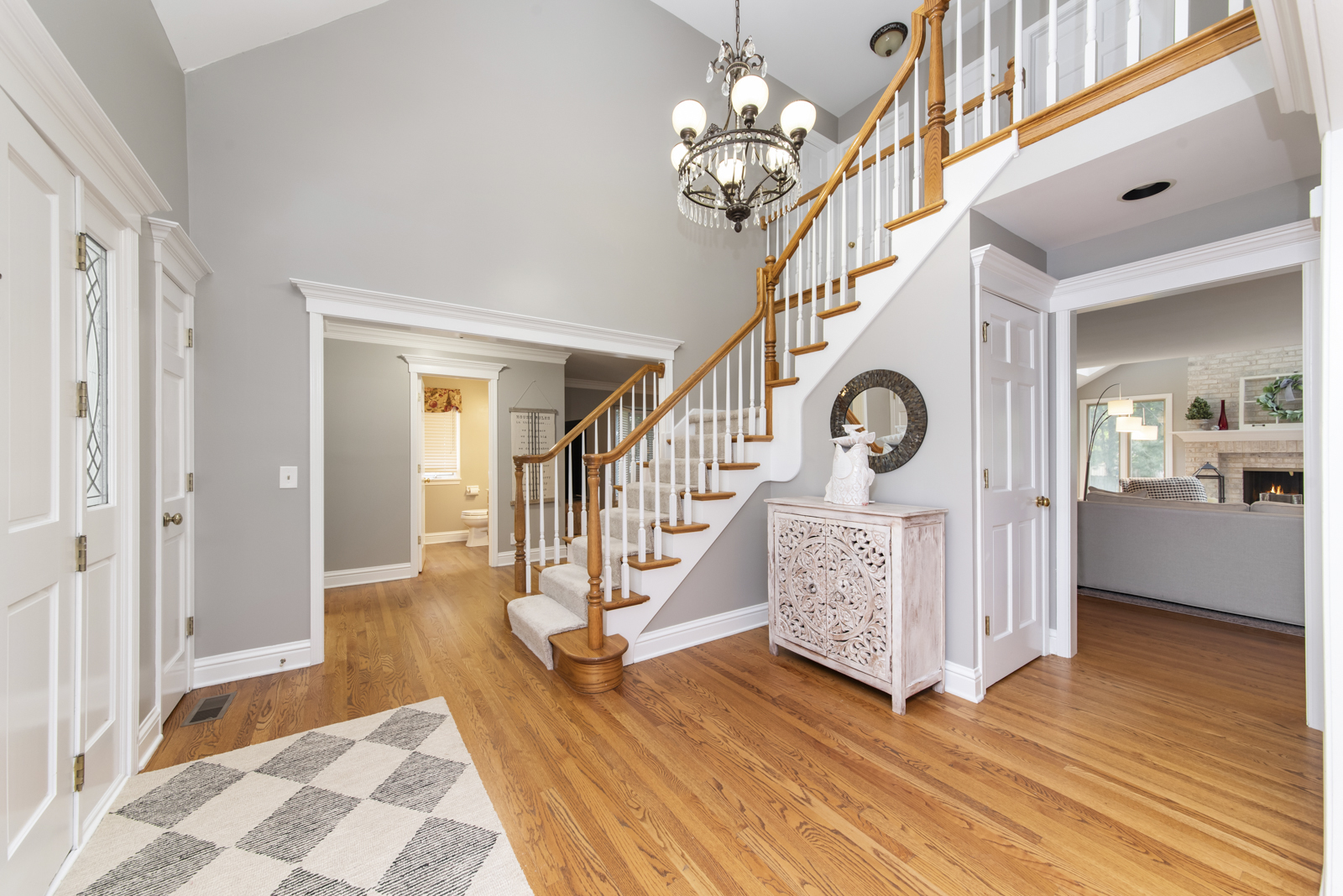 N440 Peter Road Winfield, IL 60190 - Photo 4 of 34 a view of an entryway wooden floor and a chandelier