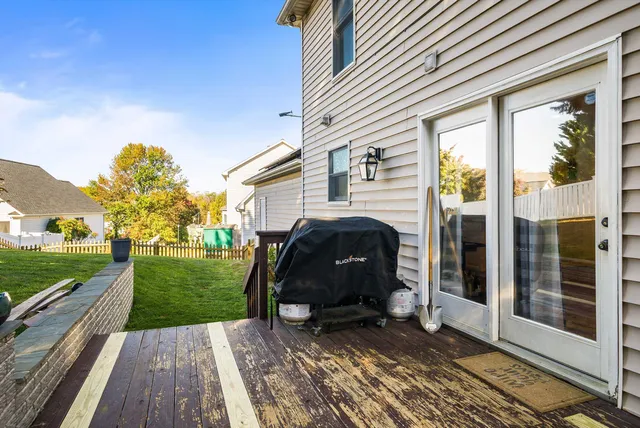 a view of a garden from a balcony