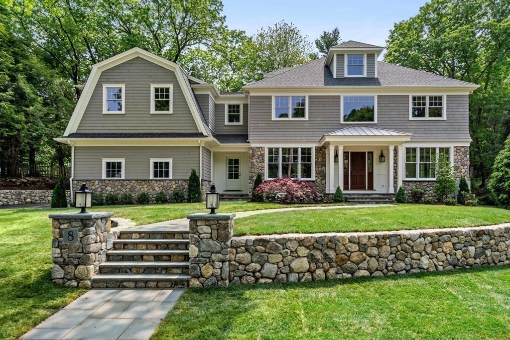 8 Hampshire Road Wellesley, MA 02481 - Photo 3 of 39 a front view of a house with a yard