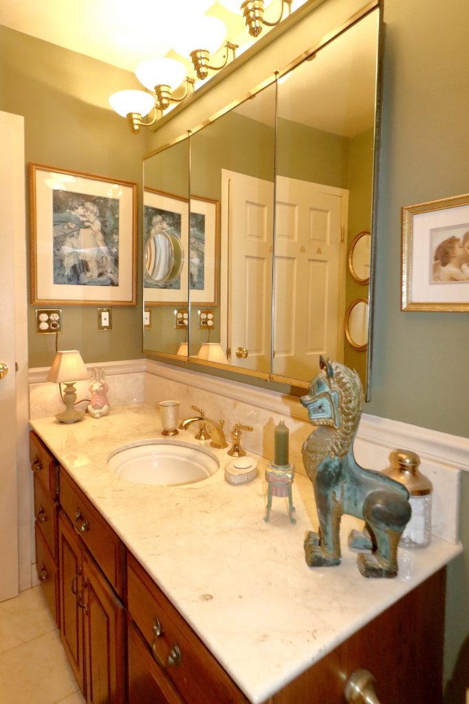 6033 North Sheridan Road, Unit 30A Chicago, IL 60660 - Photo 38 of 50 a bathroom with a granite countertop sink and a mirror