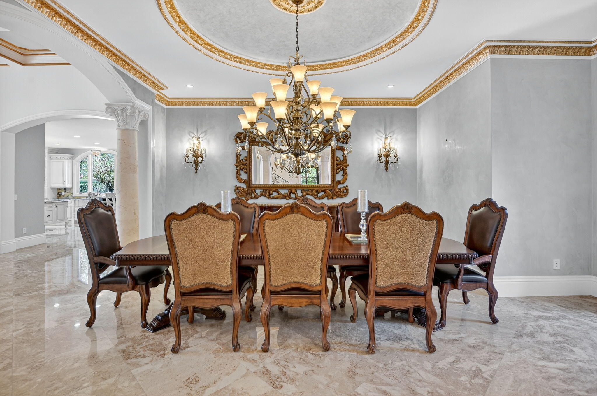 377 East Coconut Palm Road Boca Raton, FL 33432 - Photo 29 of 113 a view of a dining room with furniture and chandelier
