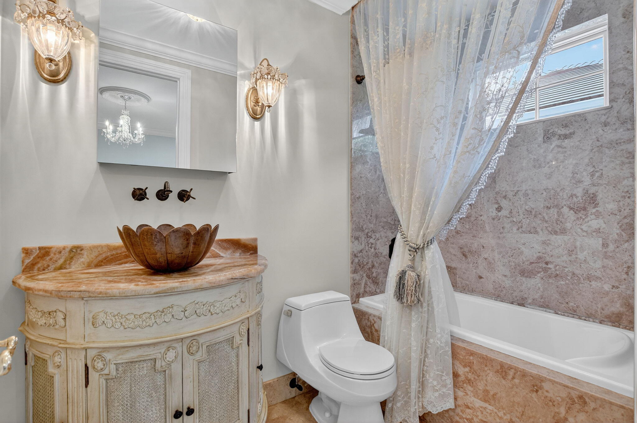 377 East Coconut Palm Road Boca Raton, FL 33432 - Photo 46 of 113 a bathroom with a granite countertop toilet and a sink