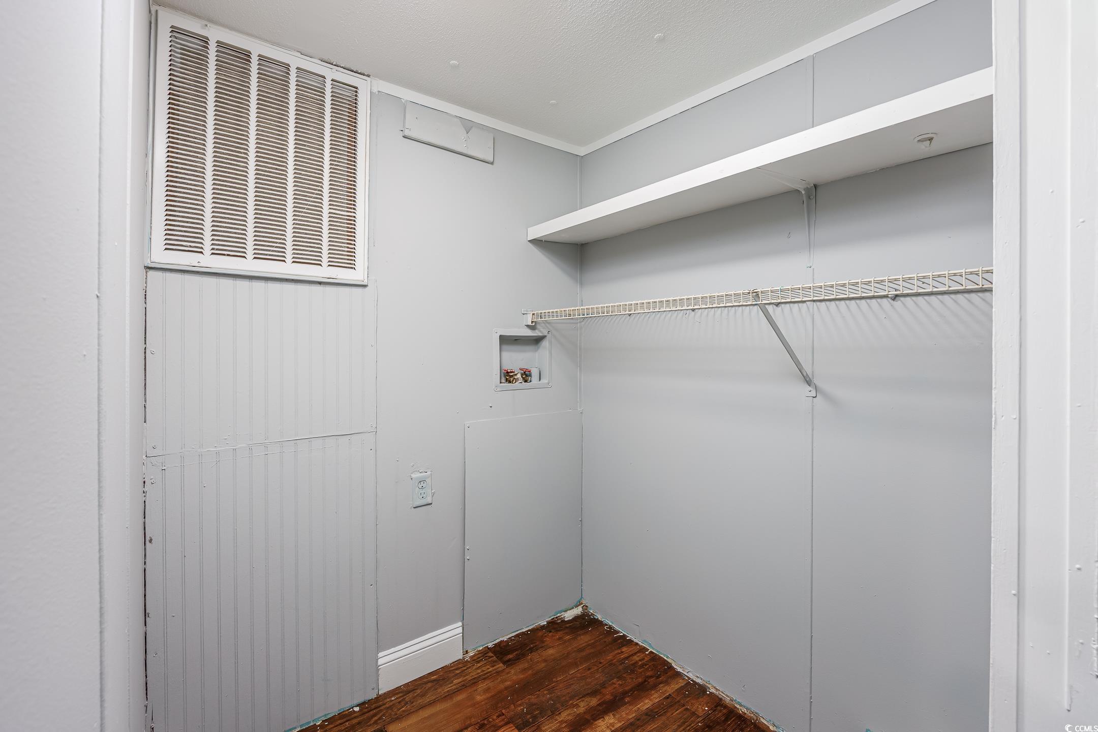 193 Nollie Road Myrtle Beach, SC 29588 - Photo 31 of 35 Laundry area with dark wood finished floors and hookup for a washing machine