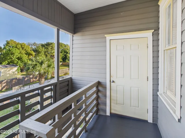 a view of an outdoor from a balcony