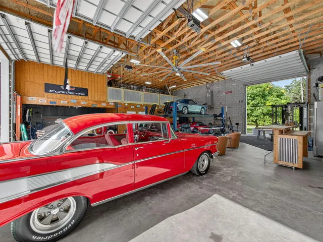 a cars is parked in a parking space