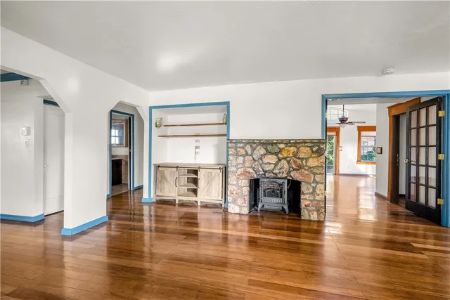 a kitchen with a sink and a refrigerator