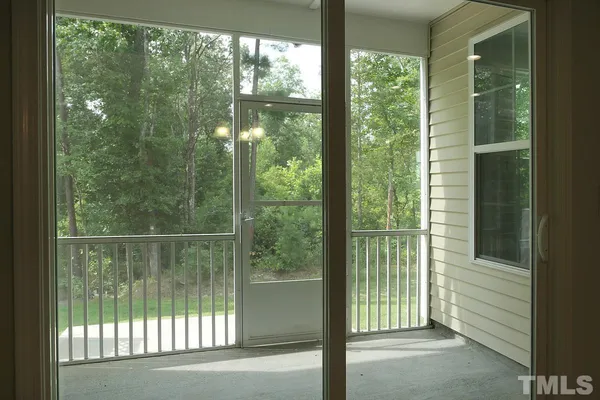 a view of a glass door