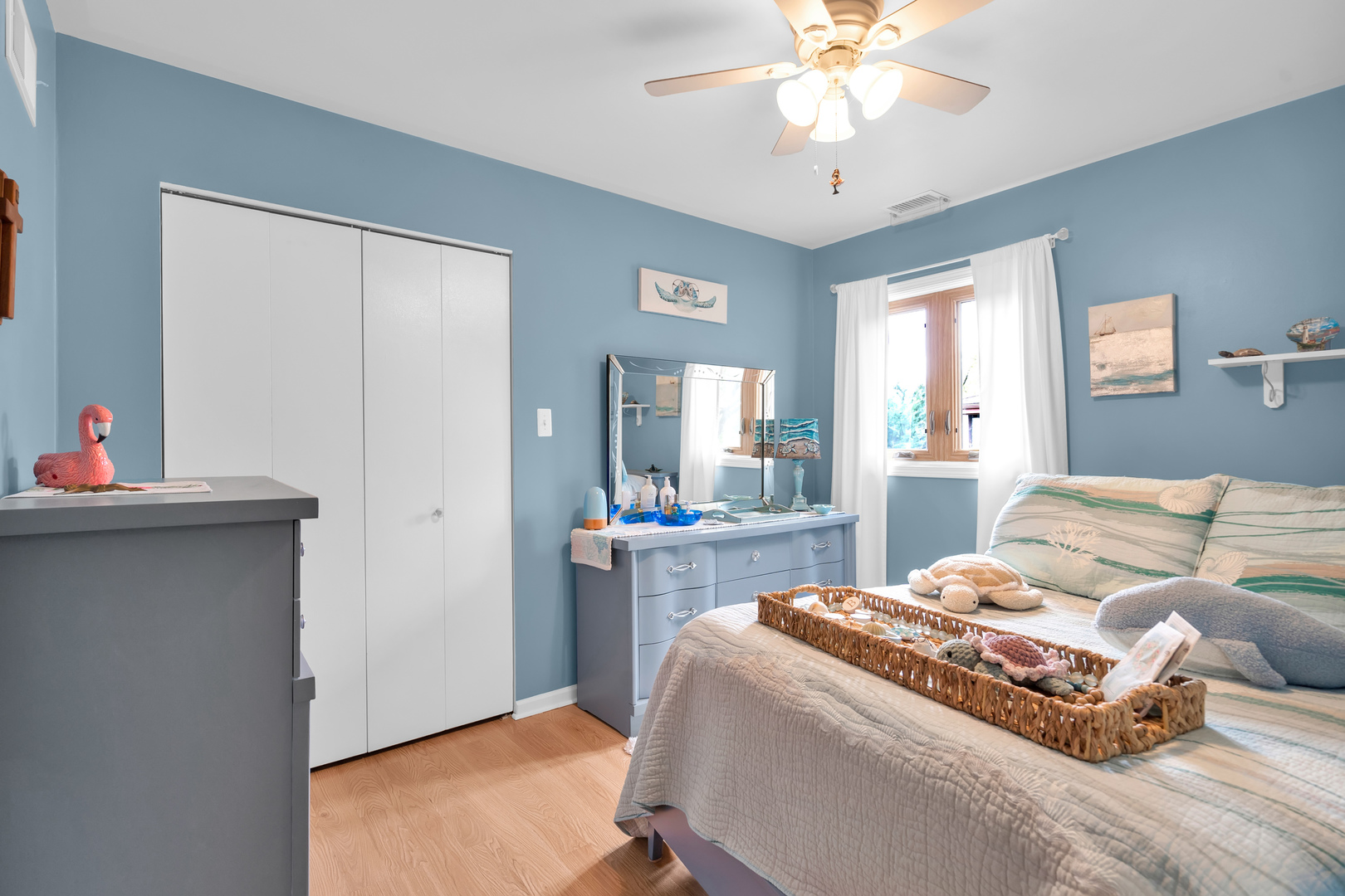 6528 Ridge Drive Chicago Ridge, IL 60415 - Photo 12 of 33 a bedroom with a bed and a chandelier