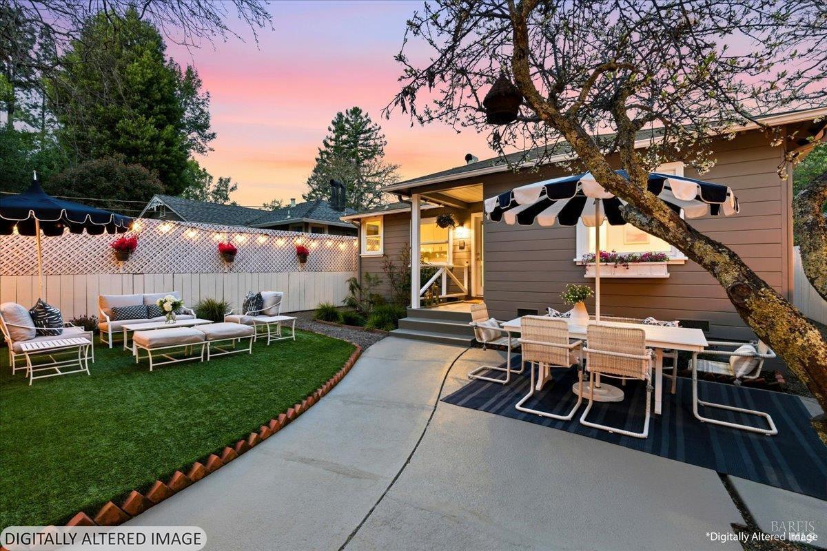 250 Butterfield Road San Anselmo, CA 94960 - Photo 25 of 28 a view of backyard with deck and outdoor seating