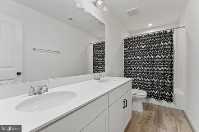 a bathroom with a sink a toilet and a shower