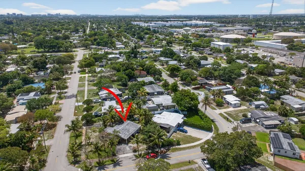 an aerial view of multiple house
