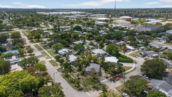 an aerial view of multiple house