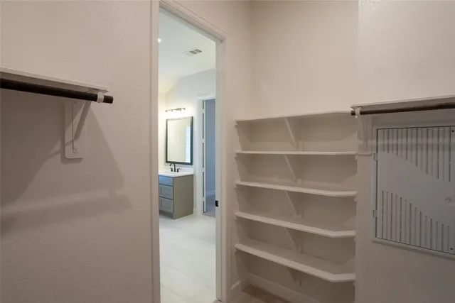 a view of a walk in closet