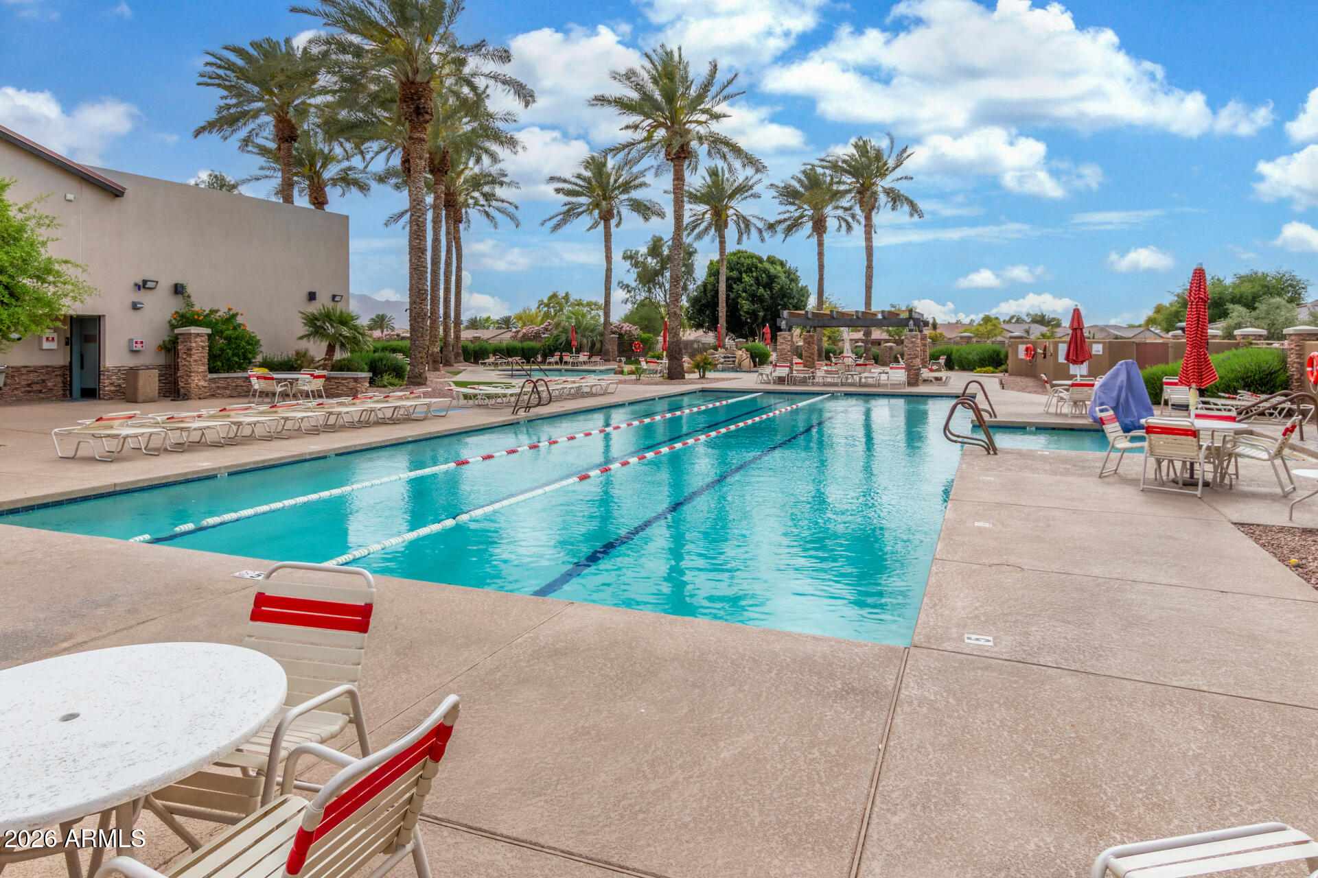 4120 East Jude Lane Gilbert, AZ 85298 - Photo 48 of 61 a view of swimming pool with outdoor seating and plants