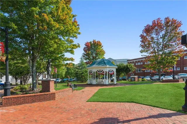 a view of a building with garden