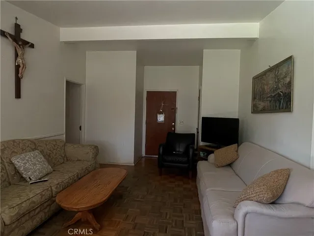 a living room with furniture and a couch