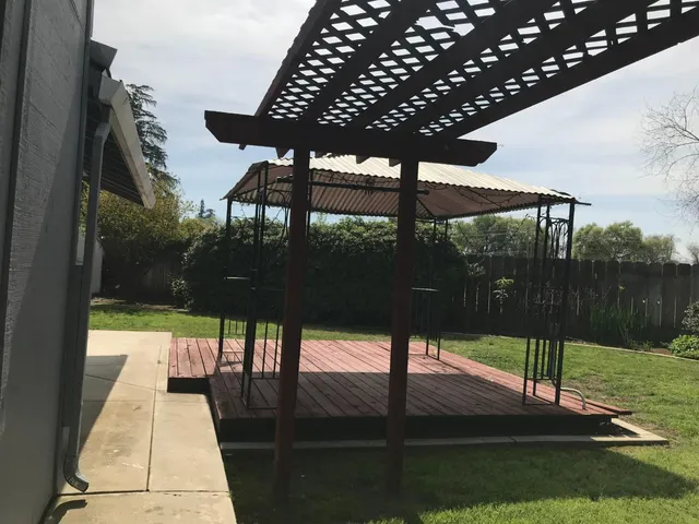 a view of a porch with chairs