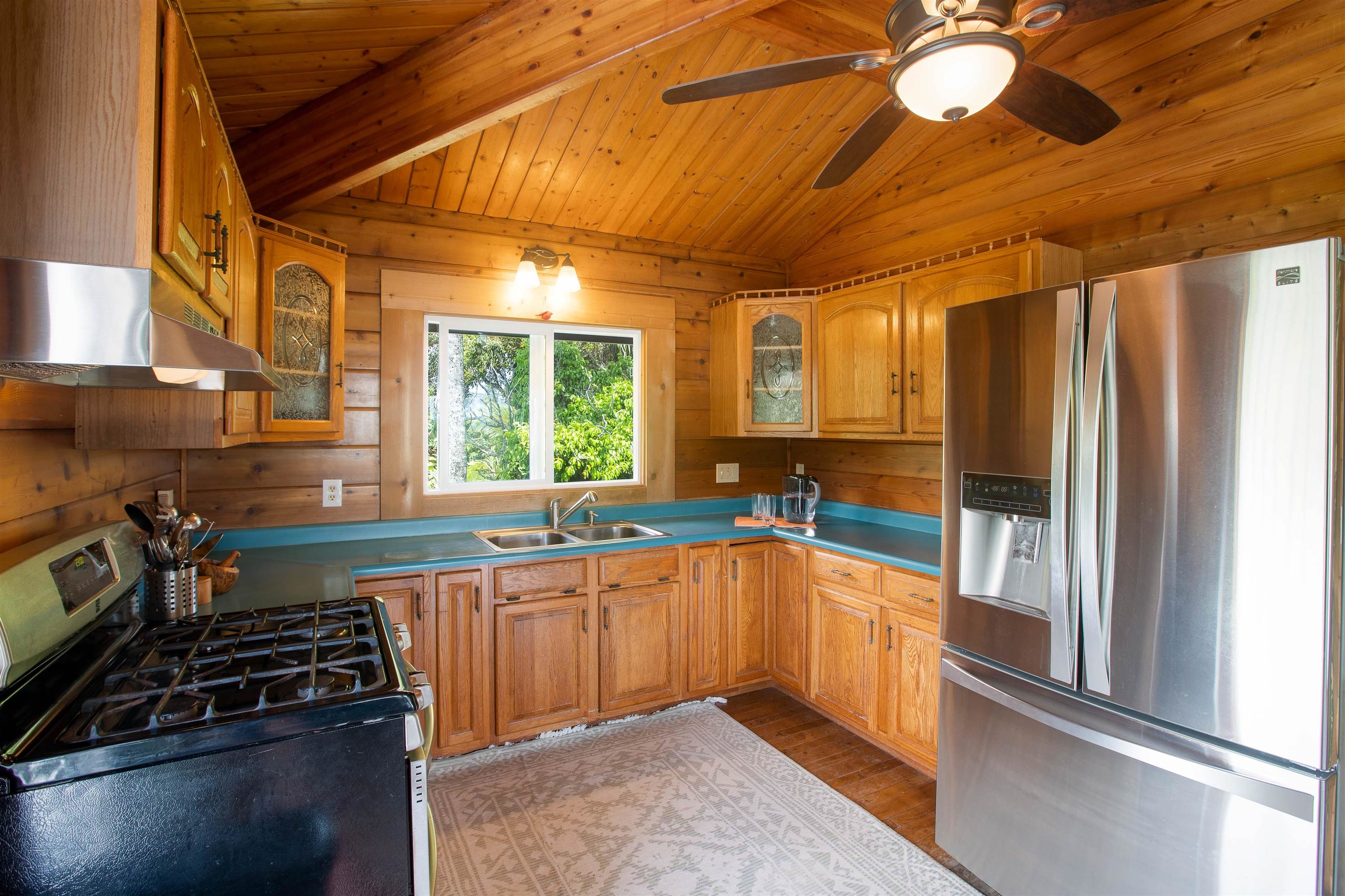 900 Keanae Road Hana, HI 96713 - Photo 14 of 30 Nice kitchen - solid oak cabinetry