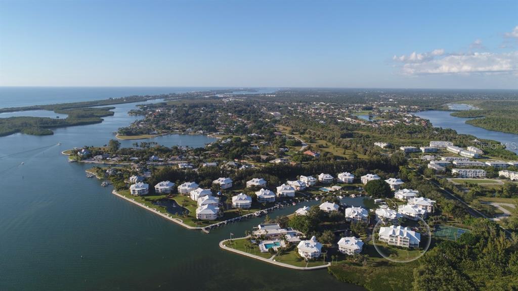 11000 Placida Road, Unit 309 Placida, FL 33946 - Photo 1 of 1 Front aerial overlooking Intracoastal