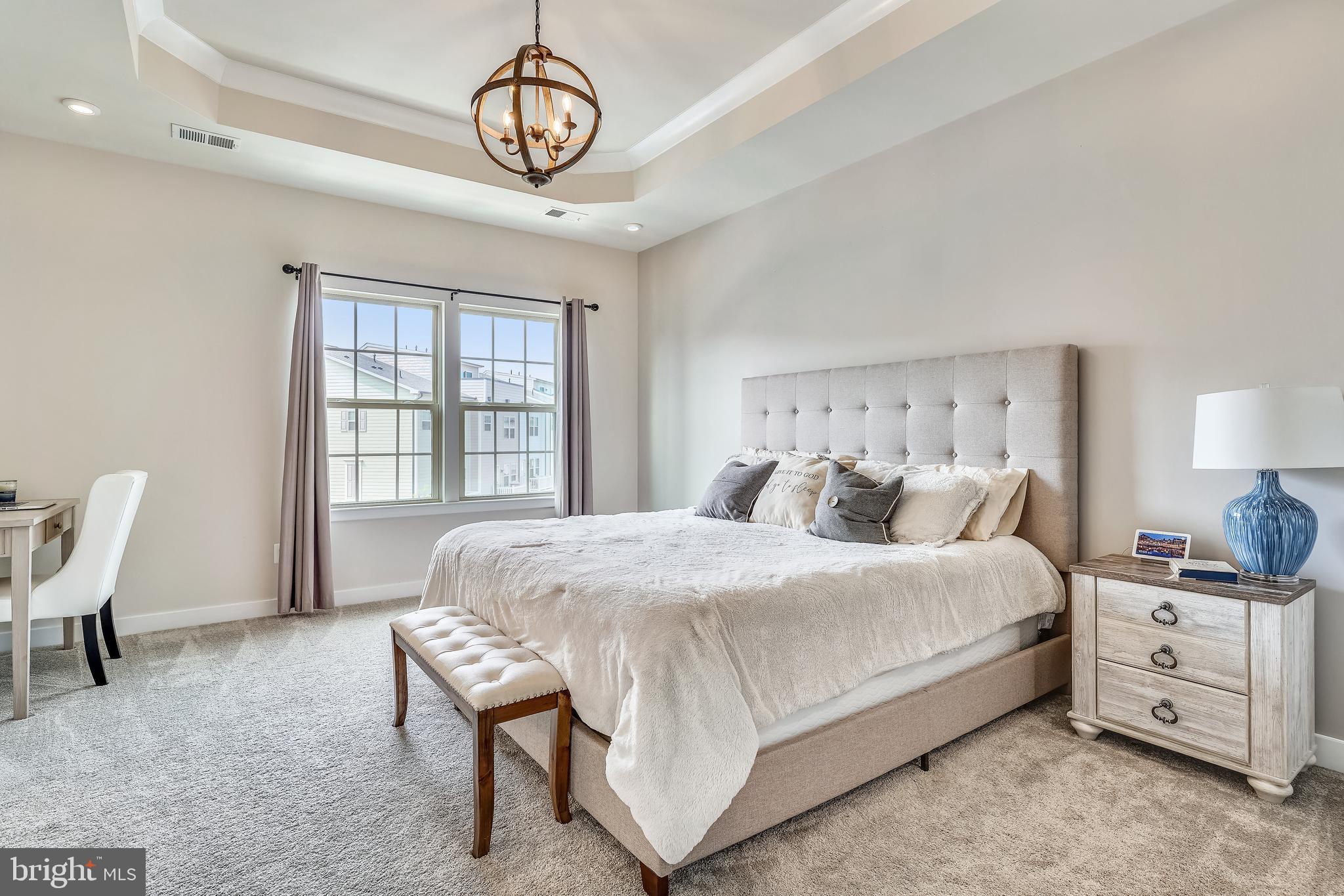 18101 Red Cedar Road Dumfries, VA 22026 - Photo 13 of 49 PRIMARY BEDROOM W/TRAY CEILING AND DESIGNER LIGHT