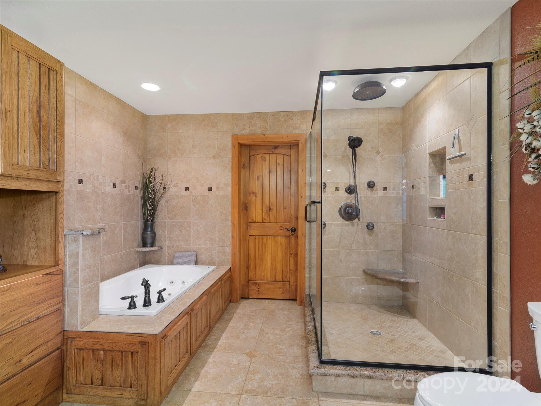 317 Camp Branch Road Clyde, NC 28721 - Photo 28 of 47 a bathroom with a bathtub and a shower