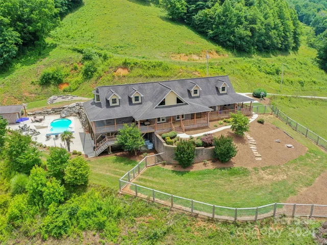 an aerial view of a house