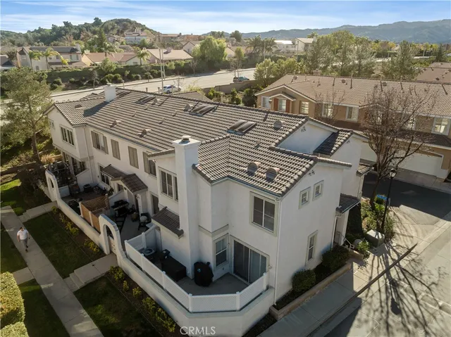 a view of a city with a mountain