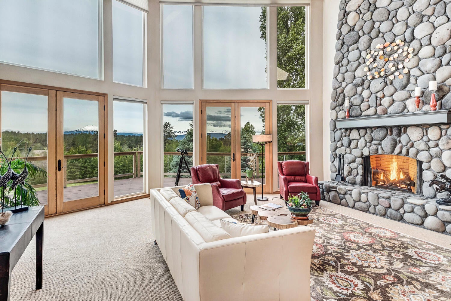 great room with Mt Bachelor