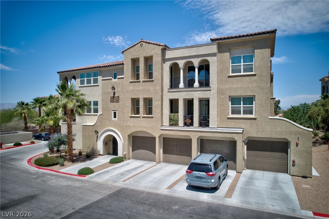 2555 Hampton Road, Unit 2208 Henderson, NV 89052 - Photo 2 of 45 Terra Bella - a gated 55+, 236 Condominium community. Mediterranean inspired architecture, buildings are 3 story with elevator access. This is the front of building #2.