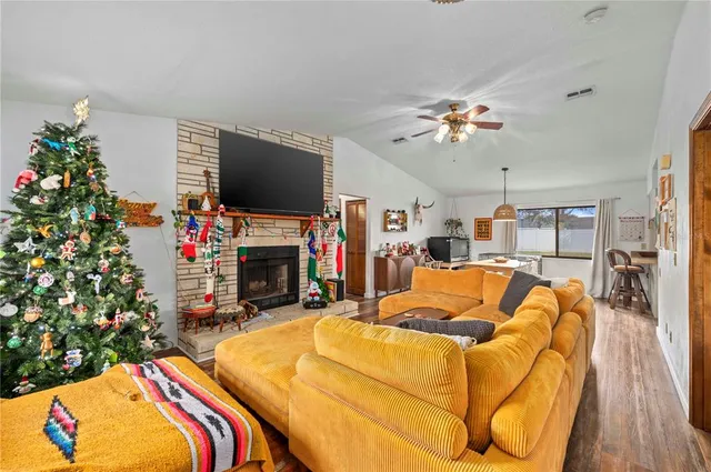 a bed room with a bed and a fireplace