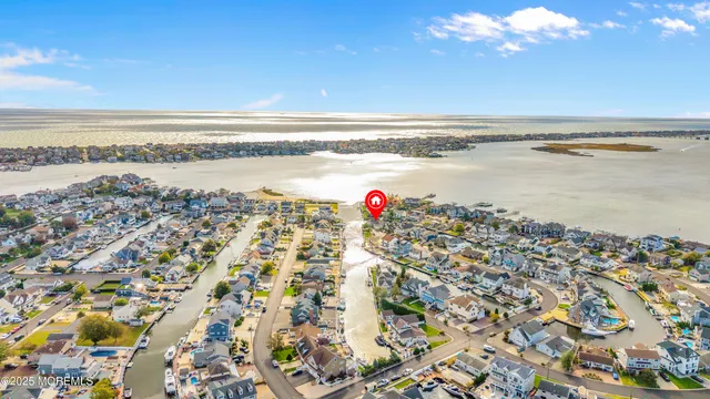 a view of a lake with a nearby beach