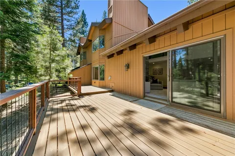 a view of steet with deck