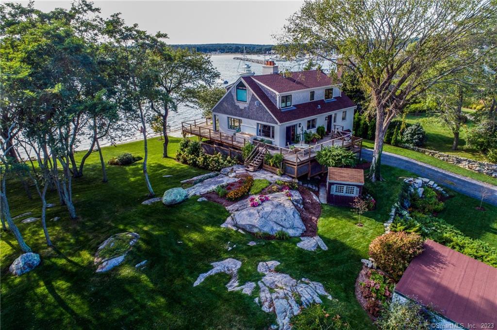 10 Morgan Point Groton, CT 06340 - Photo 34 of 40 an aerial view of a house with a garden and swimming pool