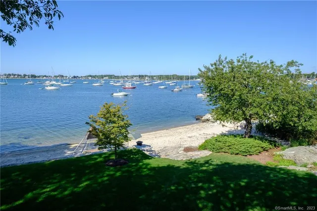 a view of a lake with a house