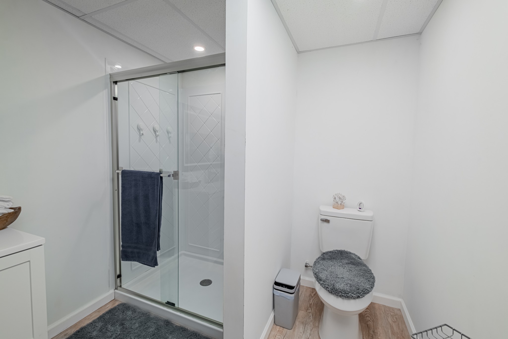 1450 Pleasant Hill Road McMinnville, TN 37110 - Photo 42 of 68 a bathroom with a granite countertop toilet and a shower