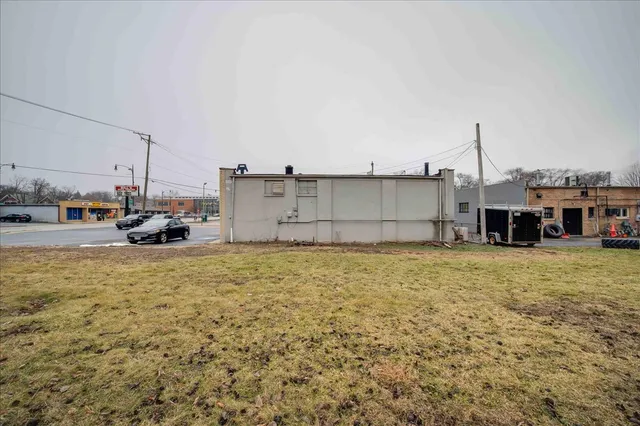 a view of yard covered with snow