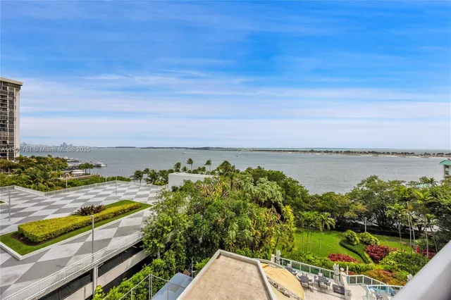 a view of a city and ocean view